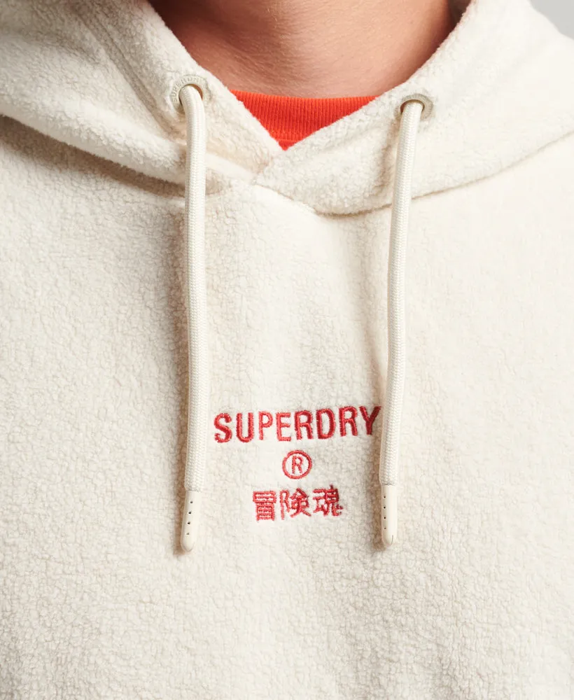 Graphic Logo Loose Fleece Hoodie | Pale Oatmeal