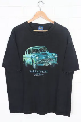 Harry Potter Chamber of Secrets 2002 Flying Ford Anglia T-Shirt (L)