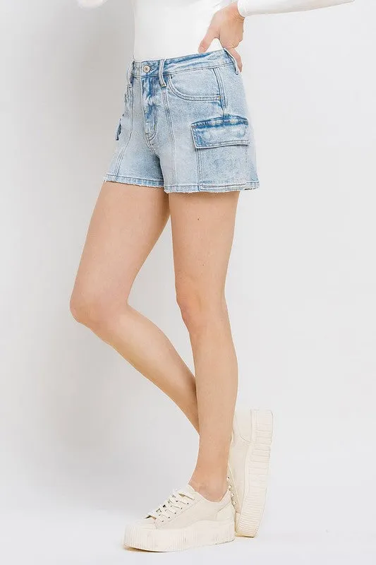 High Rise Mom Cargo Shorts