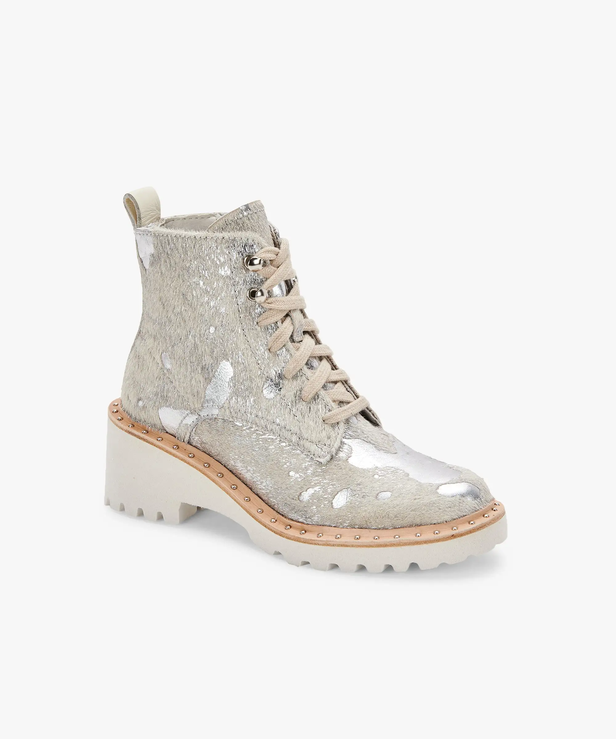 HINTO BOOTS SILVER METALLIC CALF HAIR re:vita