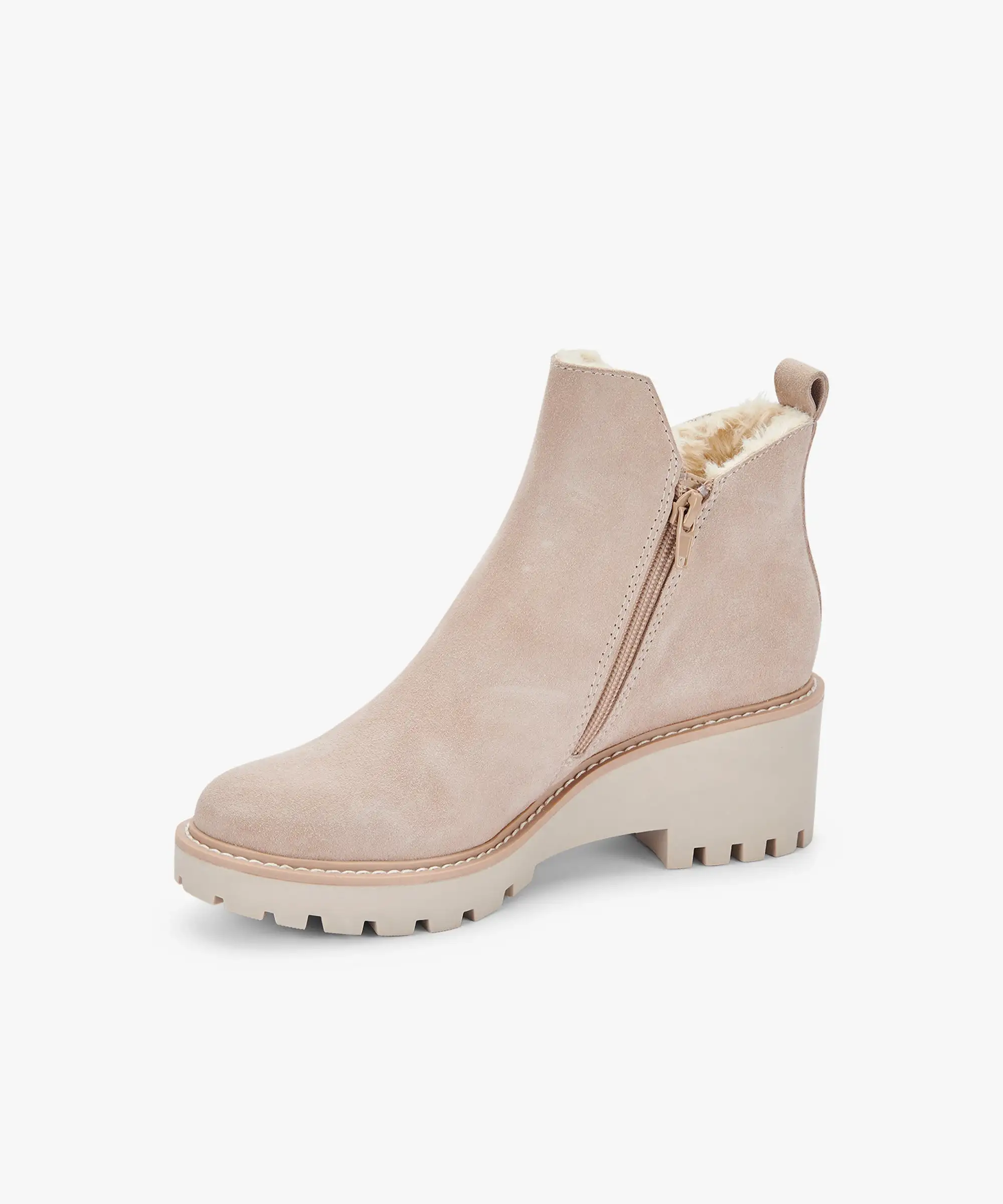 HOLLYN BOOTIES NATURAL SUEDE re:vita