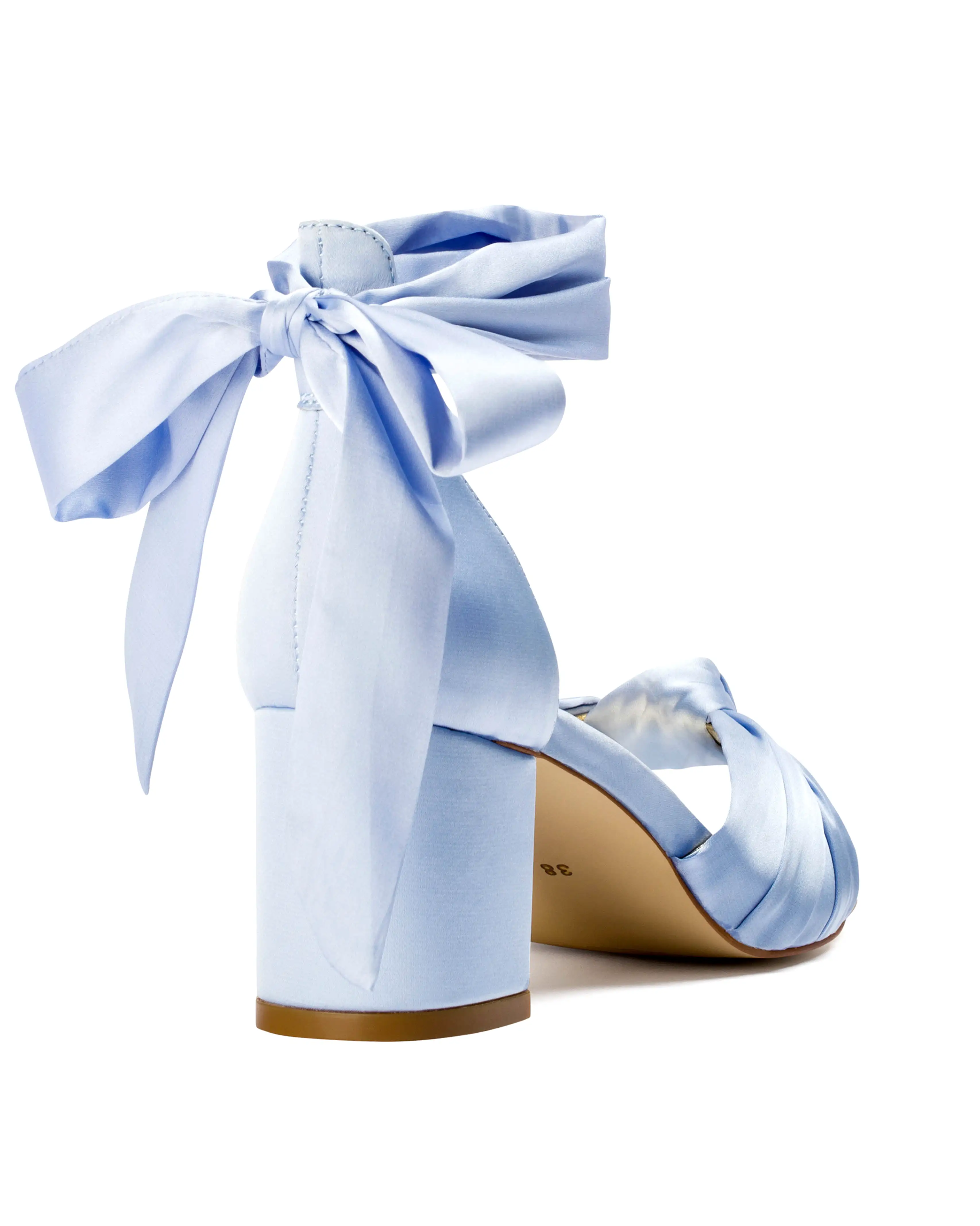 HONEY - BLUE SATIN LOW HEEL WEDDING SHOES