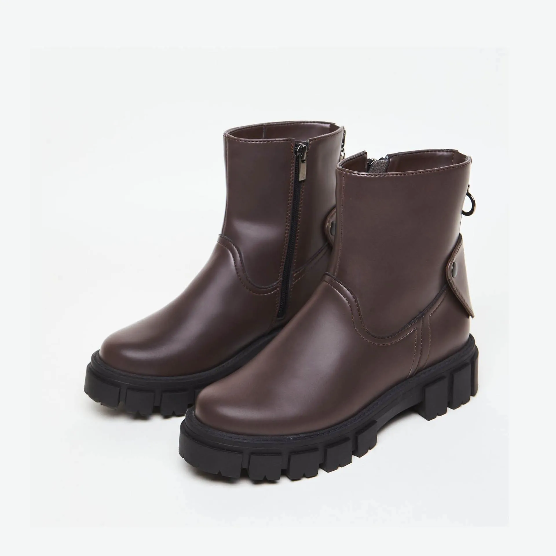 Kama Vegan Apple Leather Boots | Chocolate