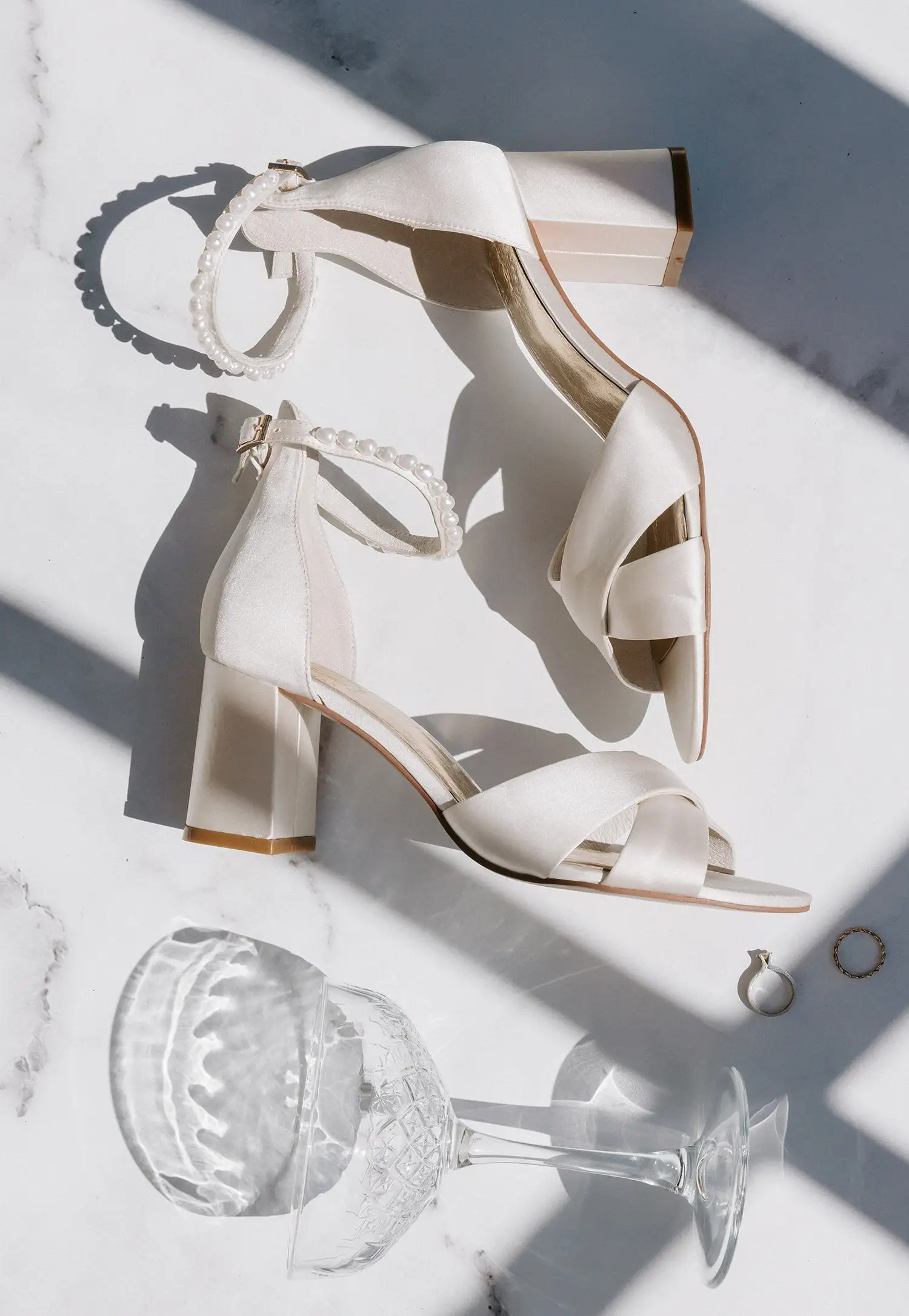 KINDRED - IVORY SATIN PEARL BRIDAL SHOES