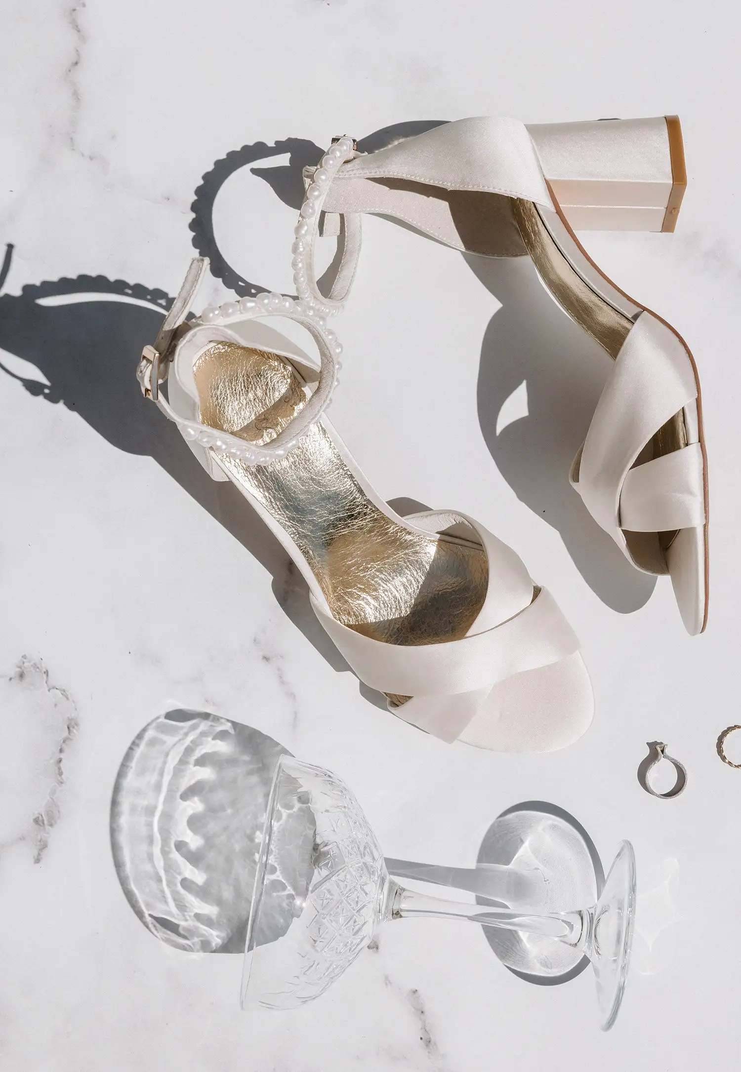 KINDRED - IVORY SATIN PEARL BRIDAL SHOES