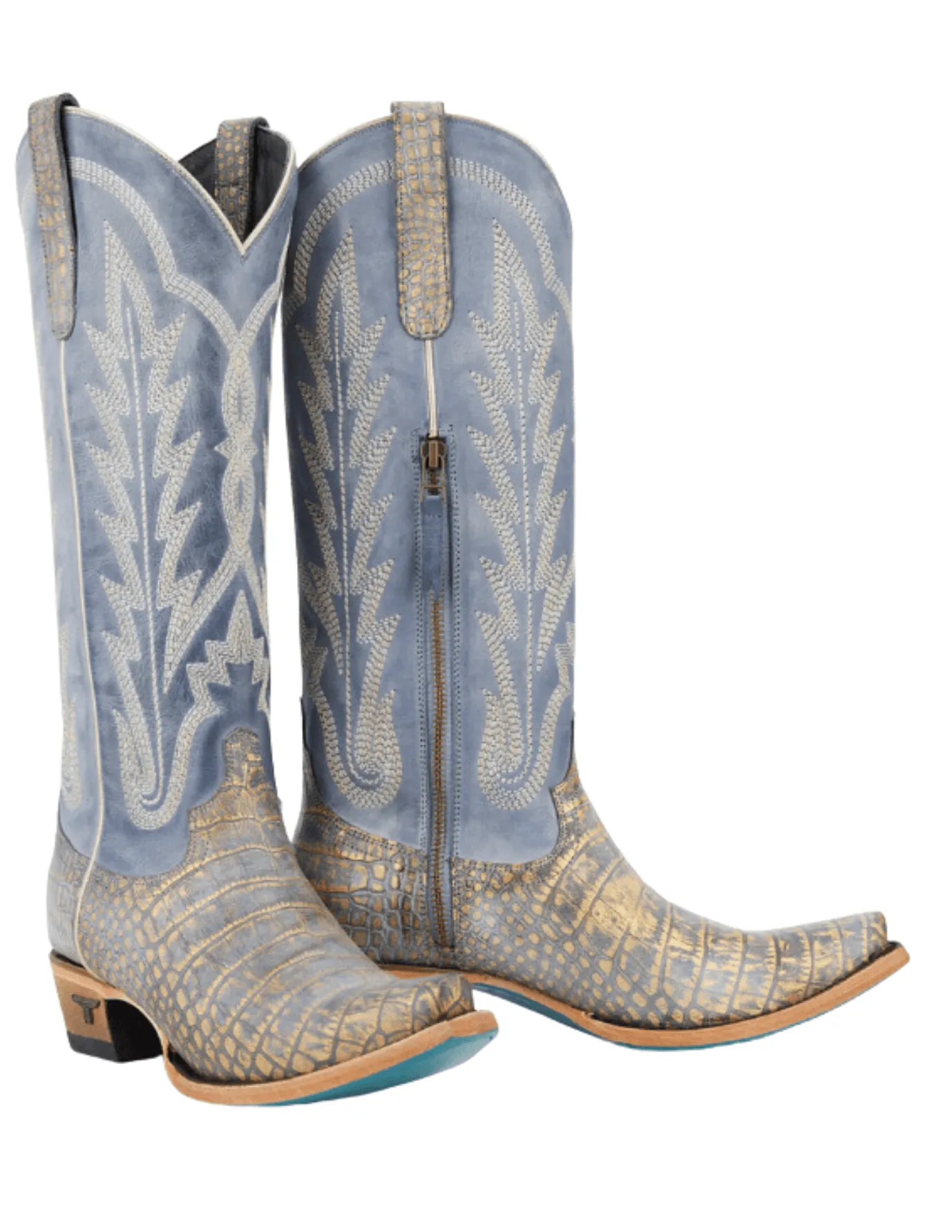 Lane Womens Skylight Gilded Denim Boots