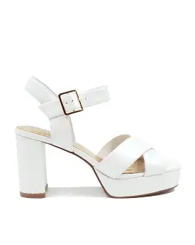 LOTUS PLATFORMS - IVORY LEATHER BRIDAL SHOES