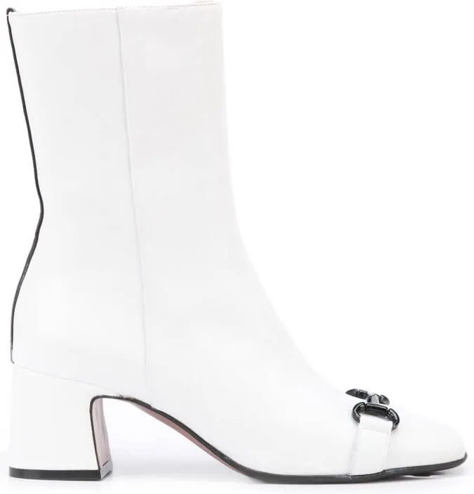 Madison.Maison horsebit leather boots White