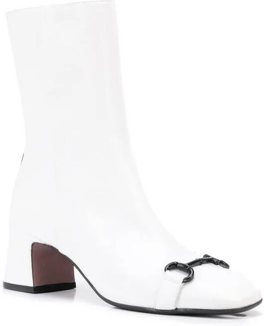 Madison.Maison horsebit leather boots White