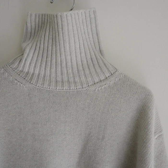 Makié Woman Cashmere Turtleneck Sweater Ice Grey