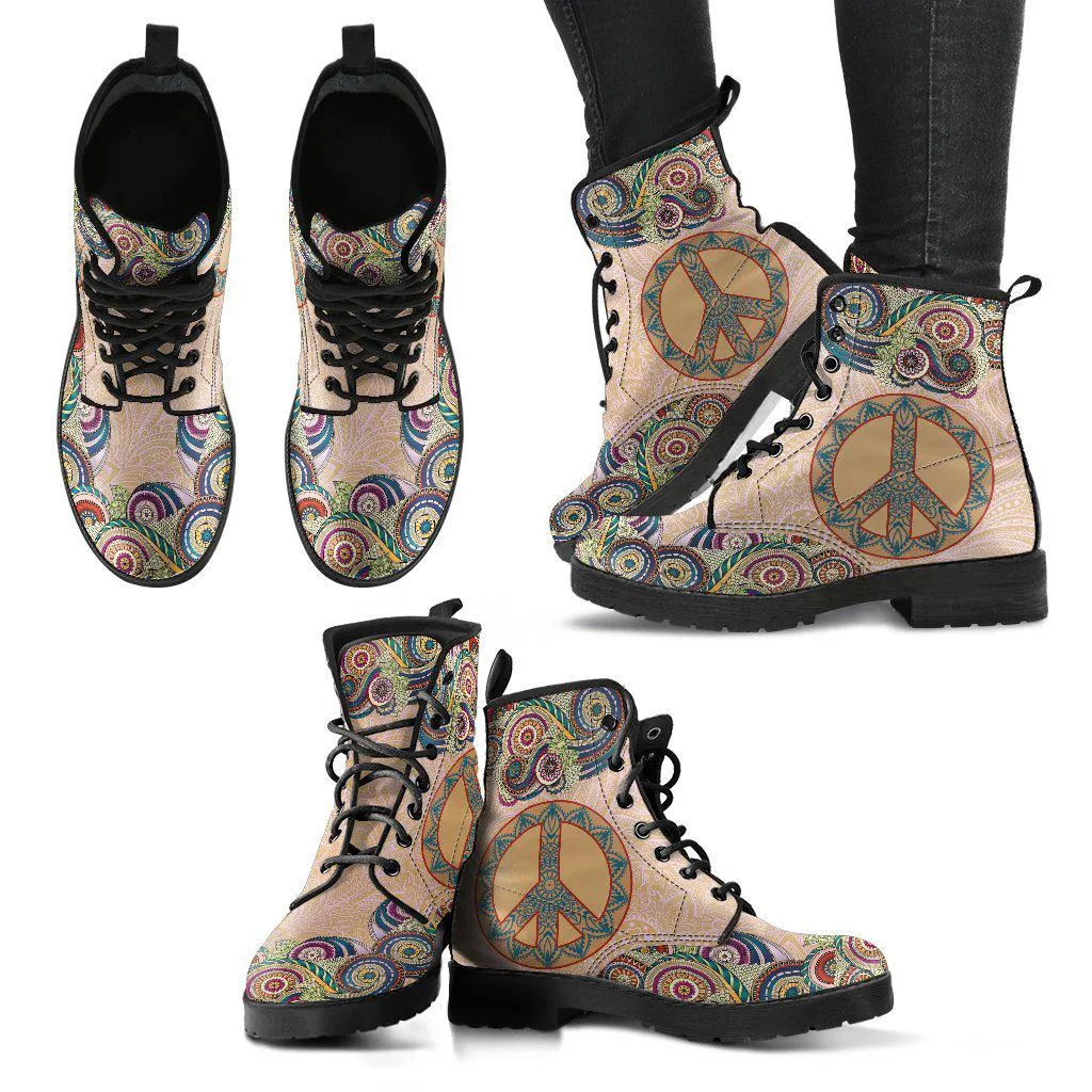 Mandala Peace Women's Leather Boots