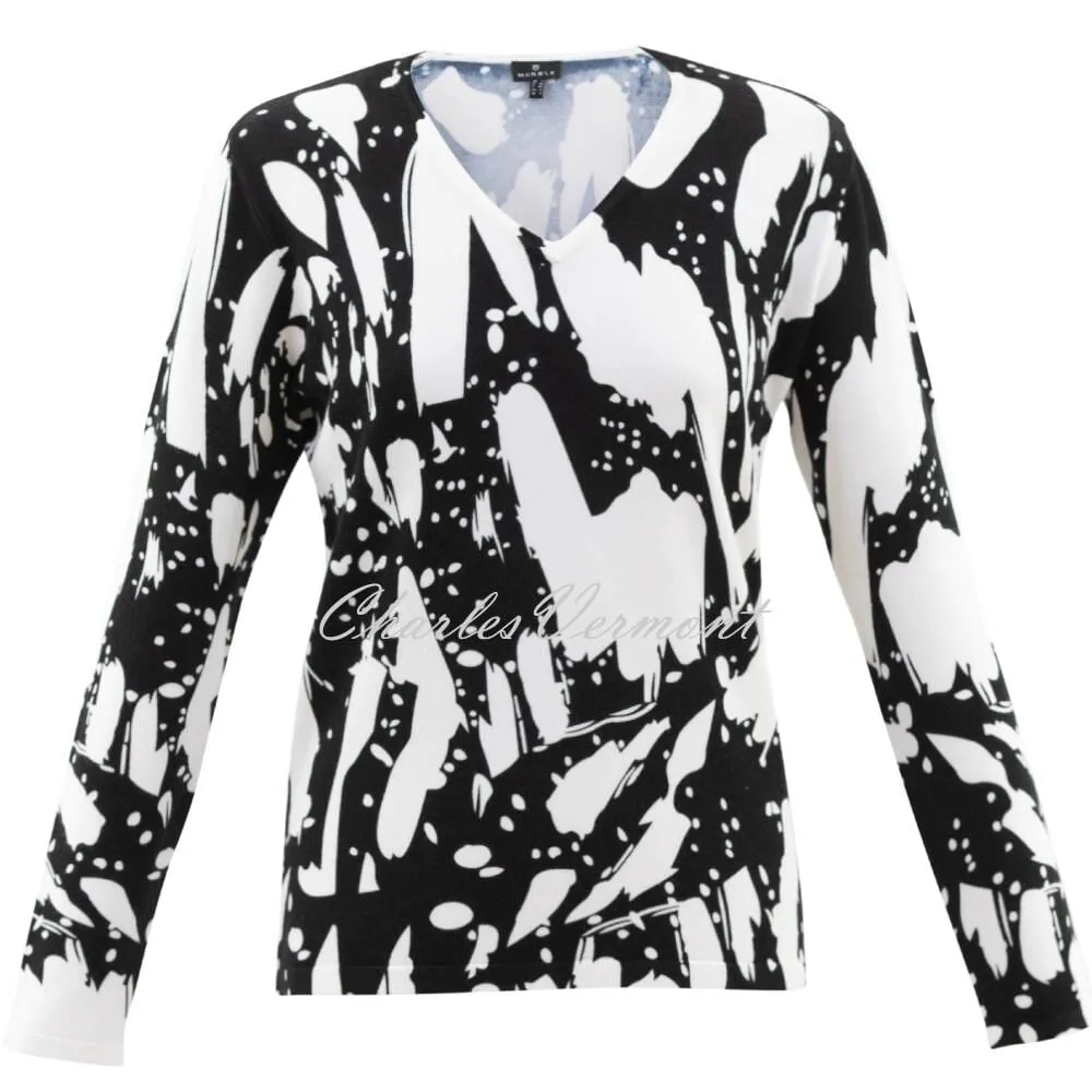 Marble Sweater - Style 6695-101 (Black / Ivory)