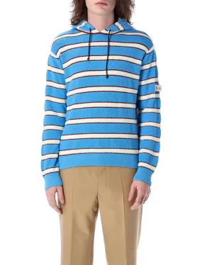 Marni Logo Patch Striped Long-Sleeved Hoodie