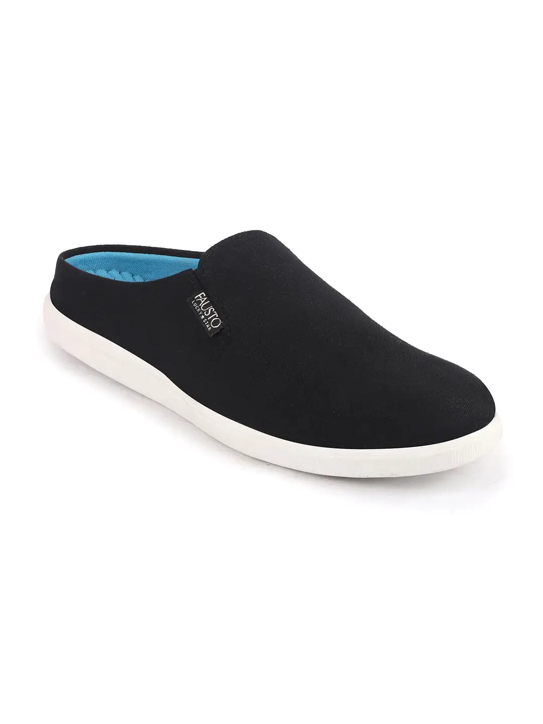 Men Black Casual Canvas Slip-On Shoes