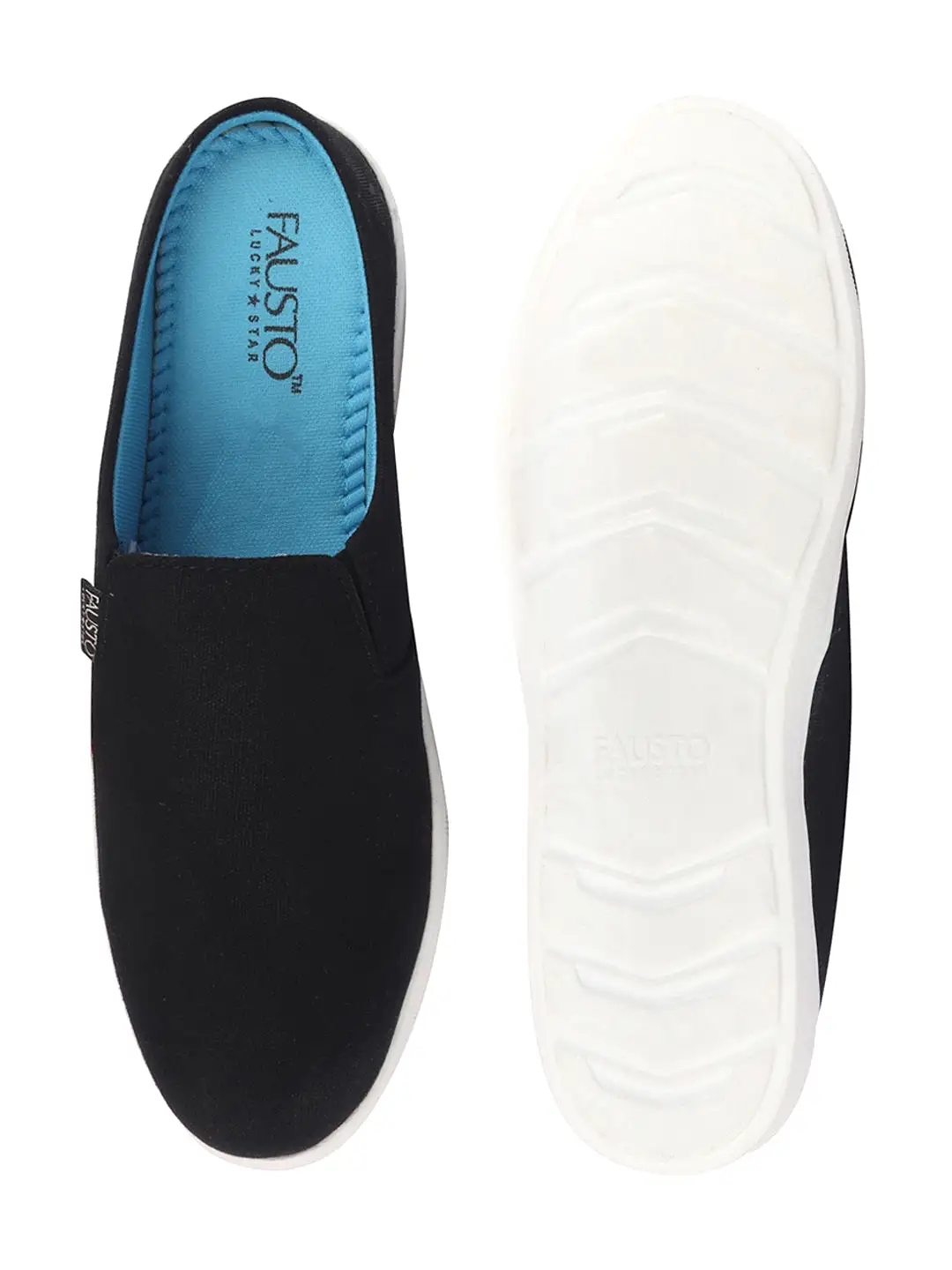 Men Black Casual Canvas Slip-On Shoes