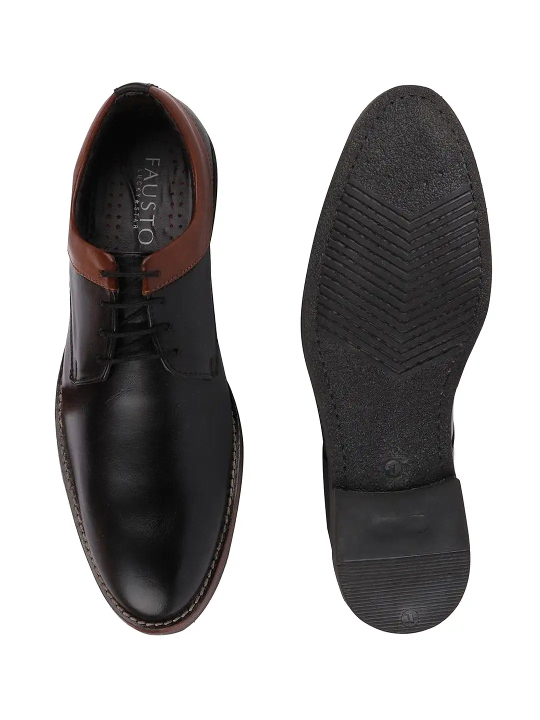 Men Black Formal Lace-Up Oxford Shoes