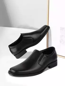 Men Black Formal Leather Slip-On Shoes