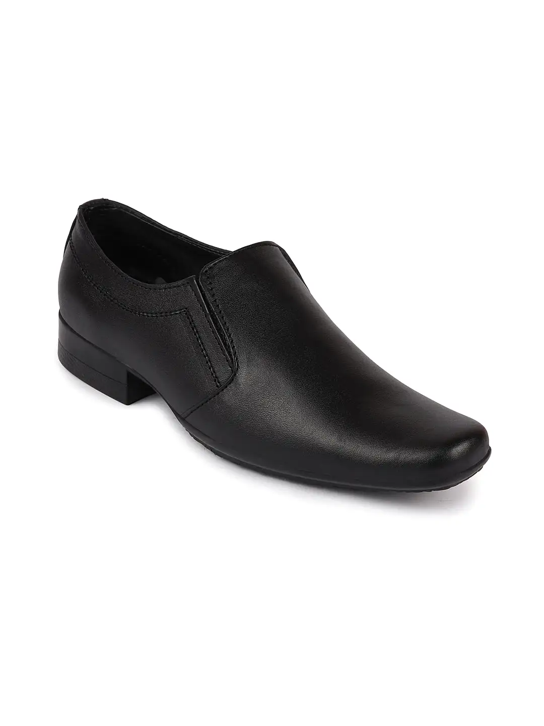 Men Black Formal Leather Slip-On Shoes