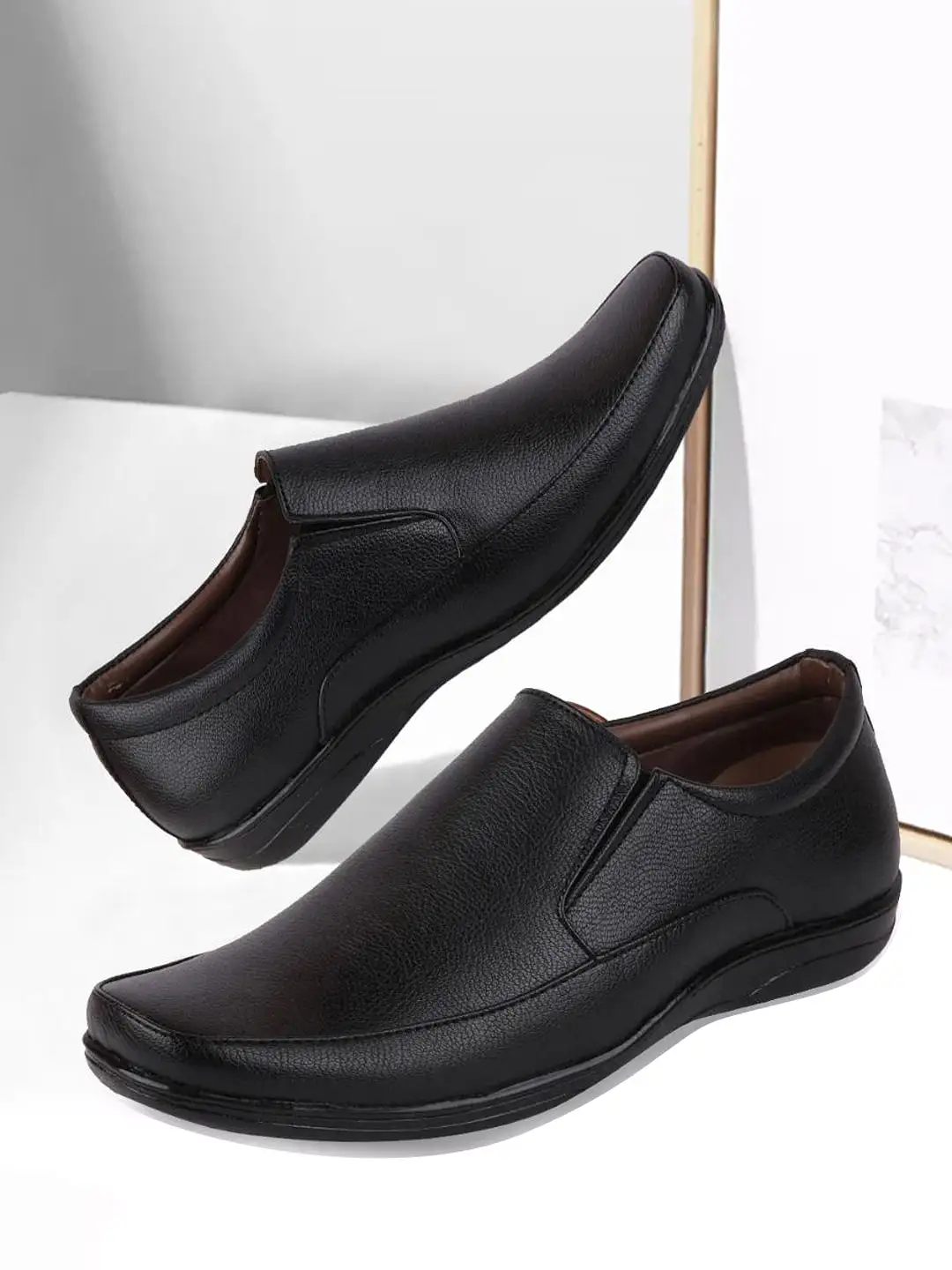 Men Black Formal Slip-On Shoes