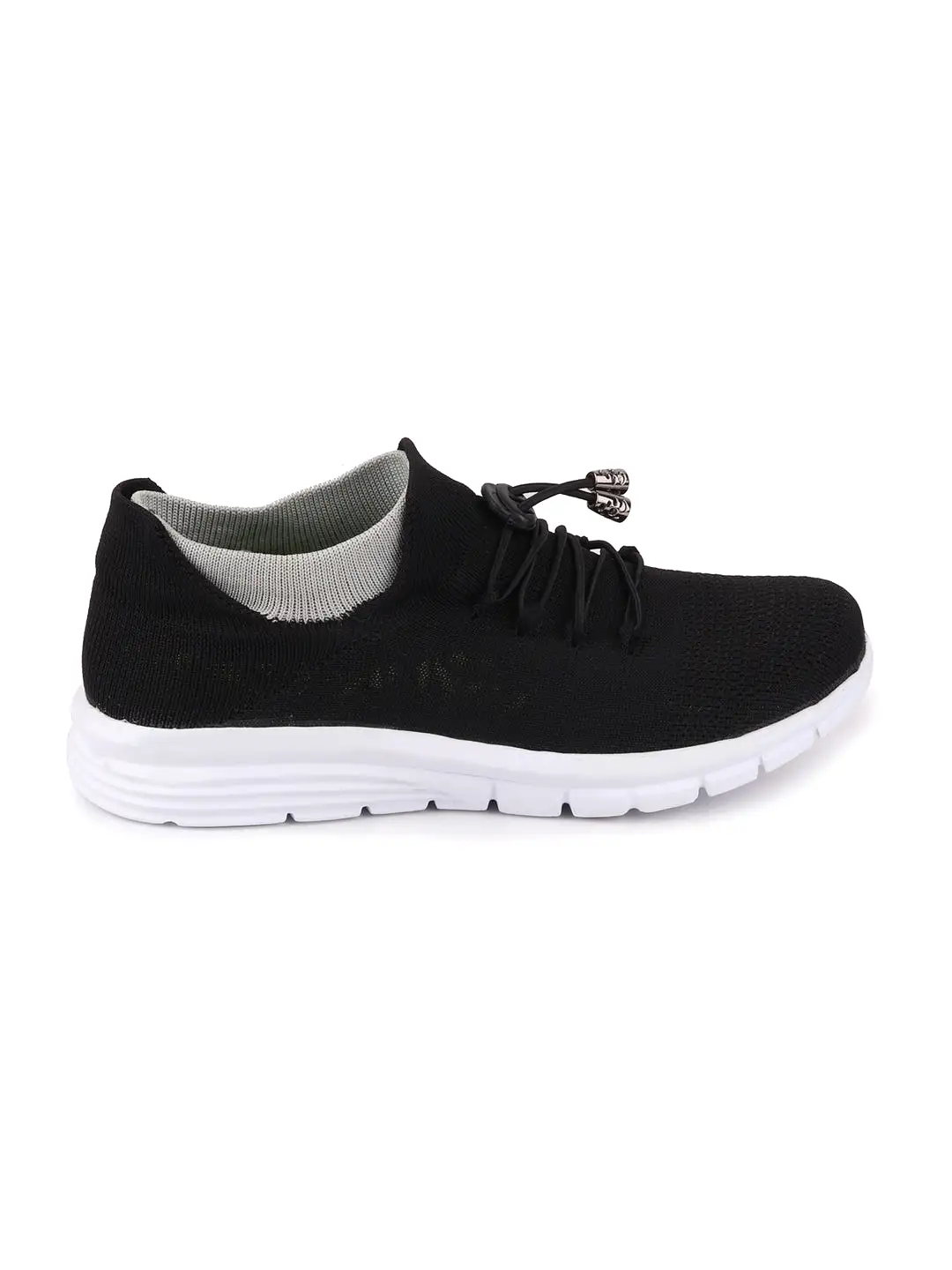 Men Black Sports Lace-Up Walking Shoes