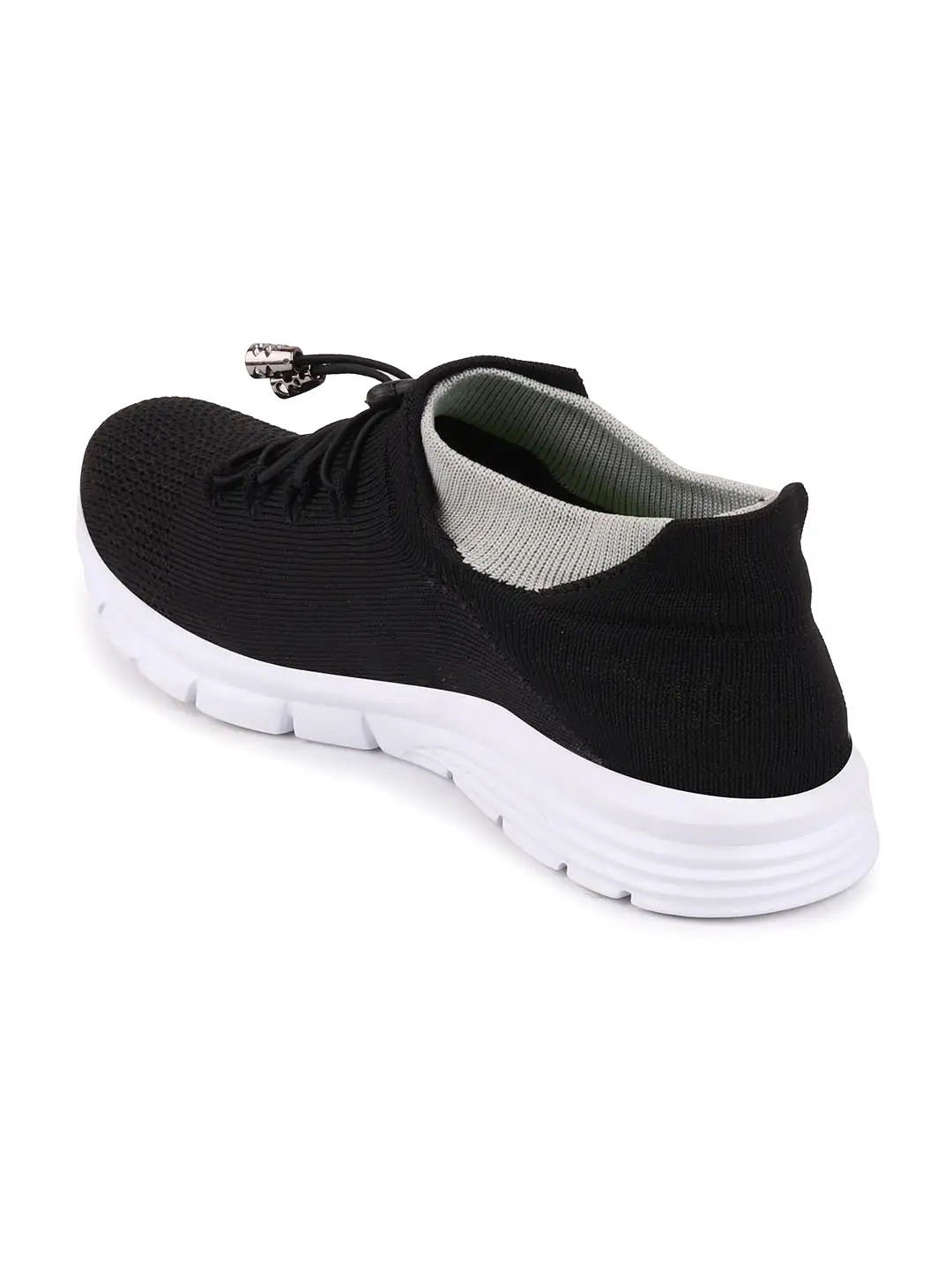 Men Black Sports Lace-Up Walking Shoes