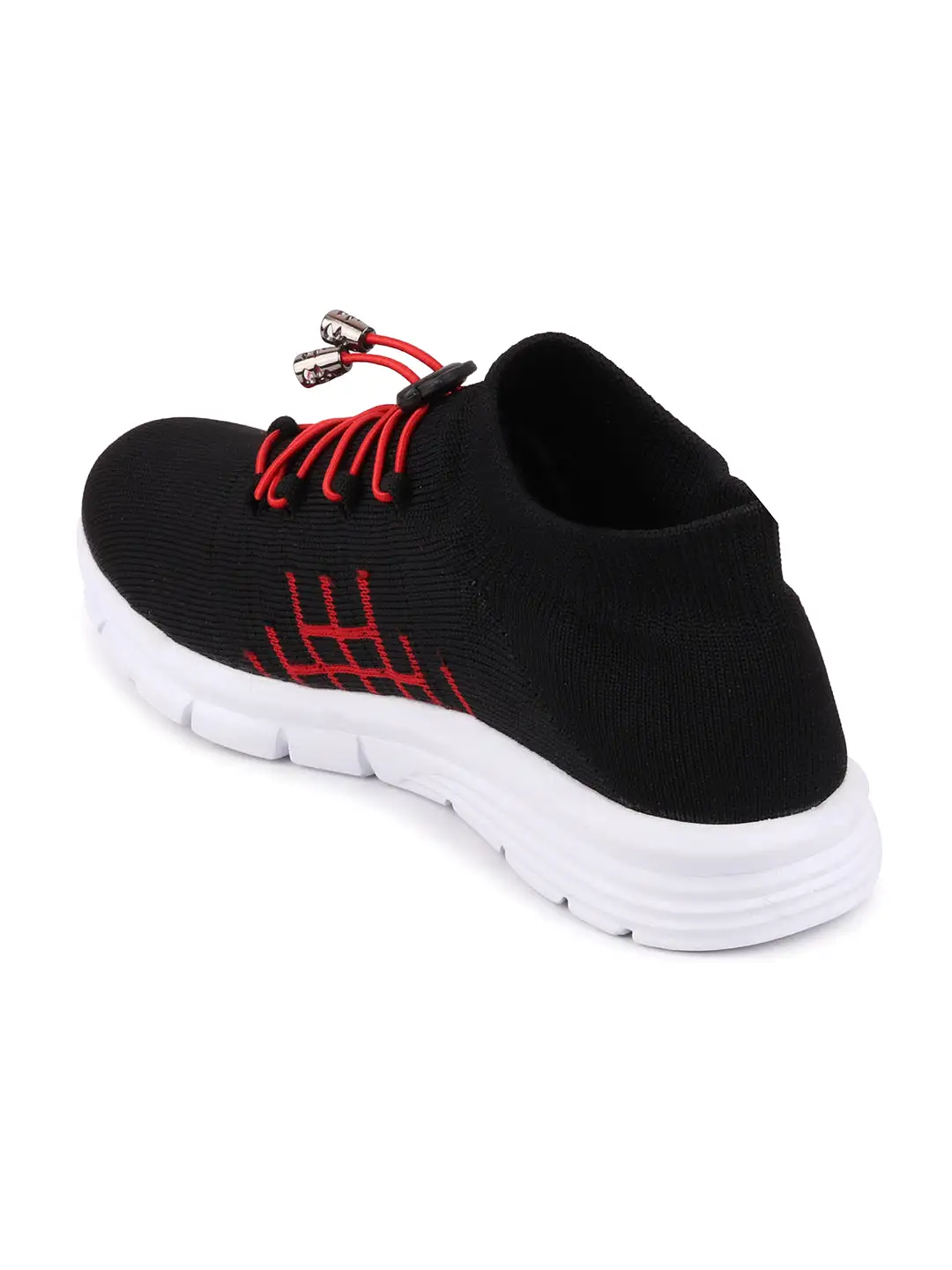 Men Black Sports Lace-Up Walking Shoes