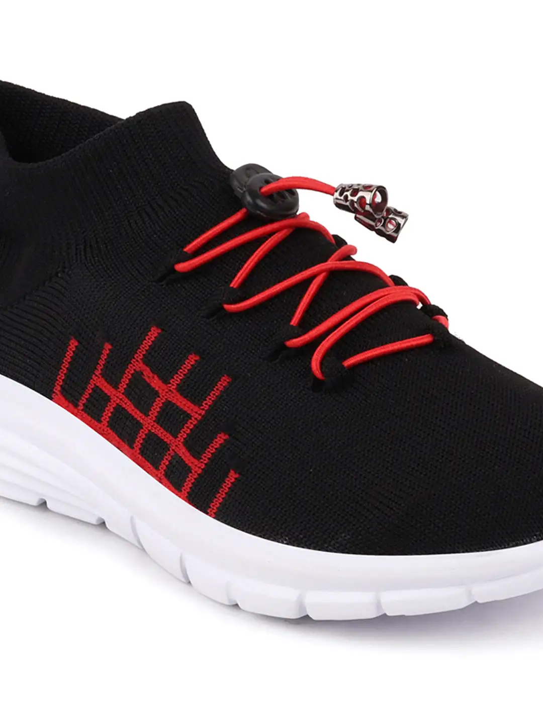 Men Black Sports Lace-Up Walking Shoes