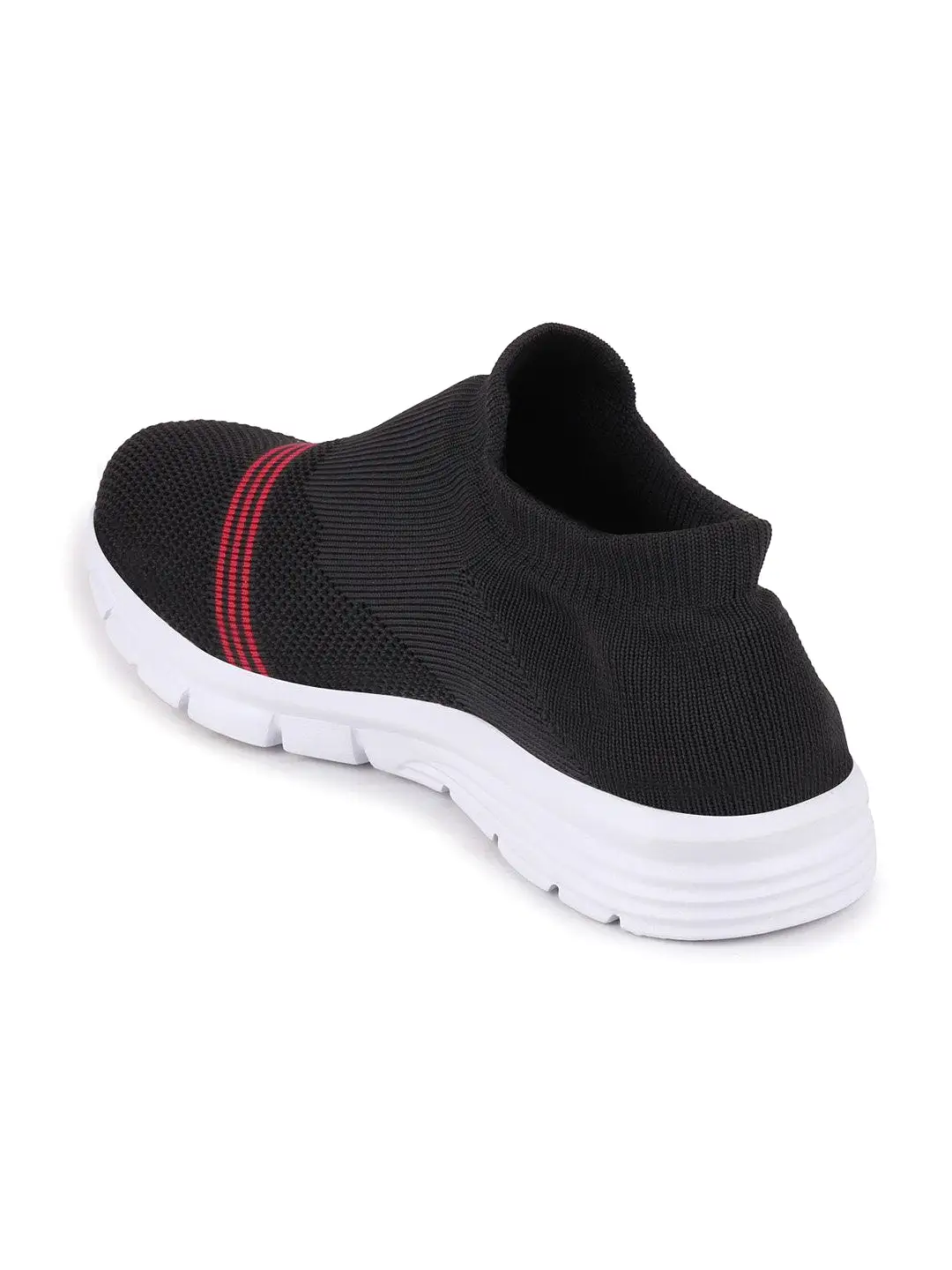 Men Black Sports Slip-On Walking Shoes