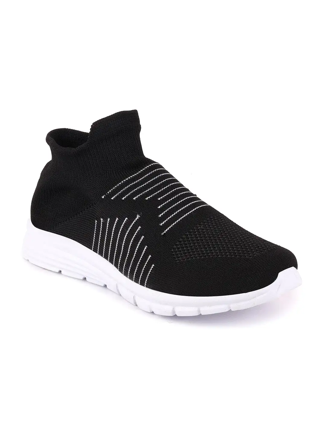 Men Black Sports Slip-On Walking Shoes