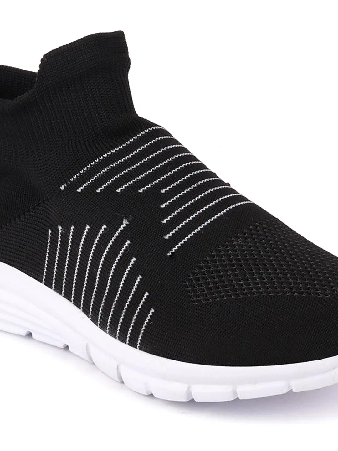 Men Black Sports Slip-On Walking Shoes