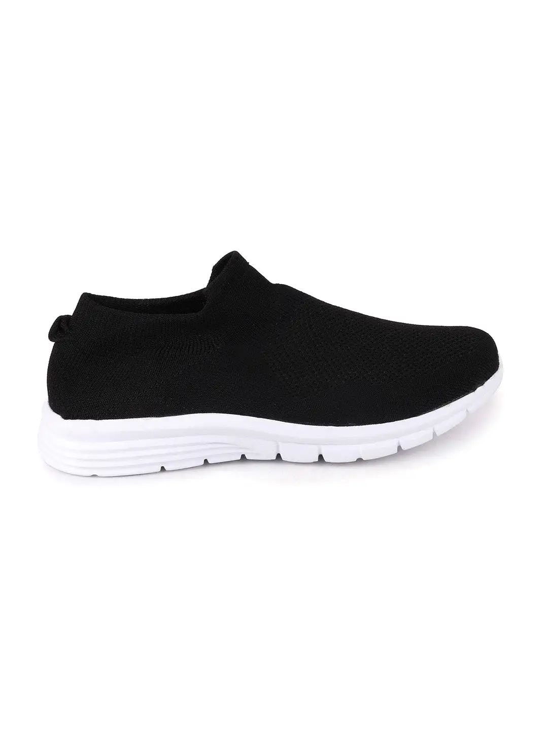 Men Black Sports Slip-On Walking Shoes