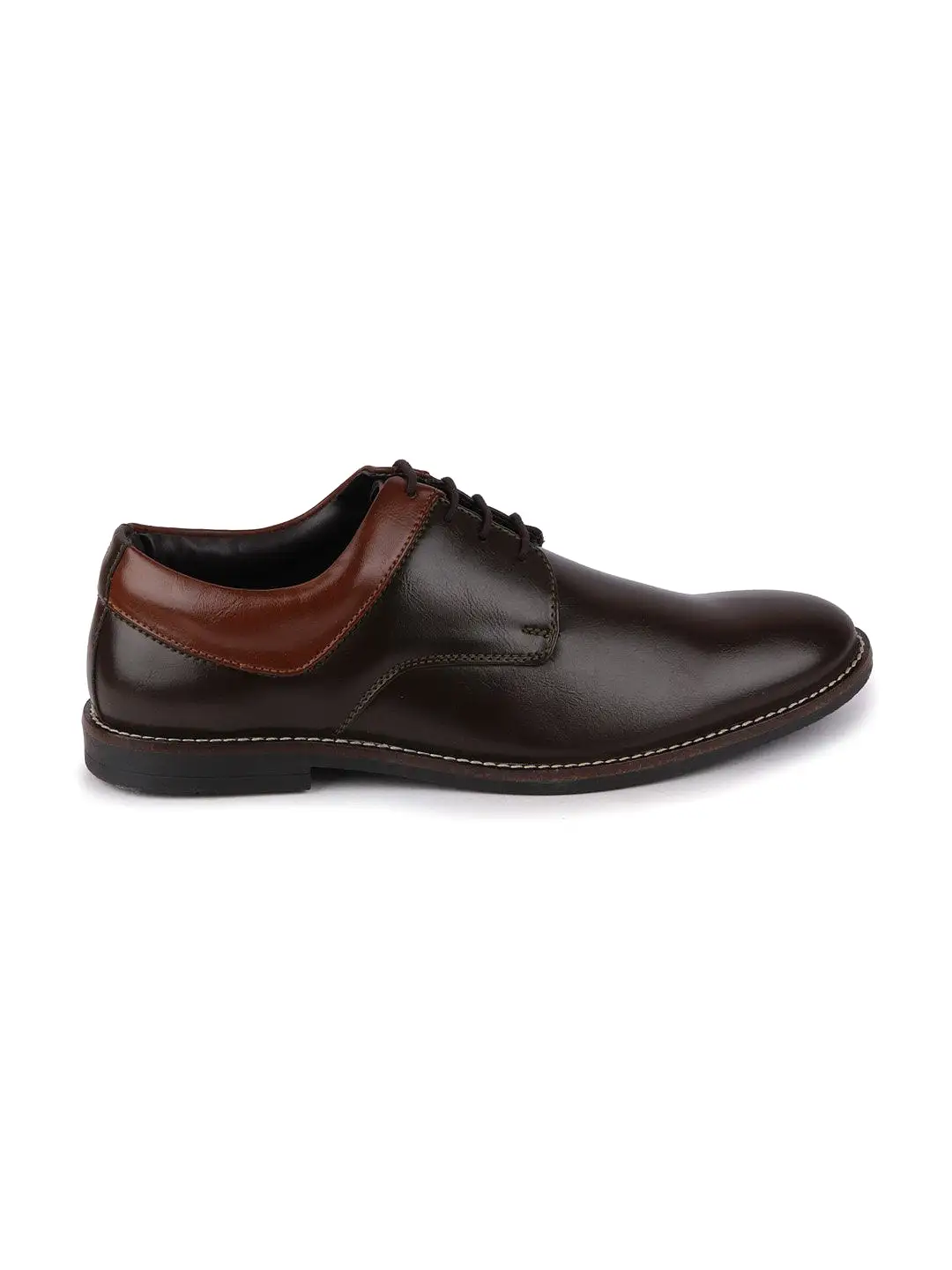 Men Brown Formal Lace-Up Oxford Shoes