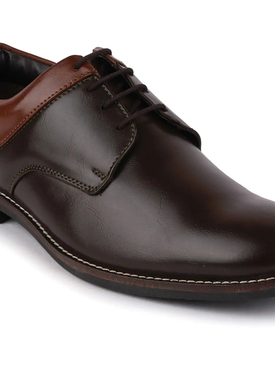 Men Brown Formal Lace-Up Oxford Shoes