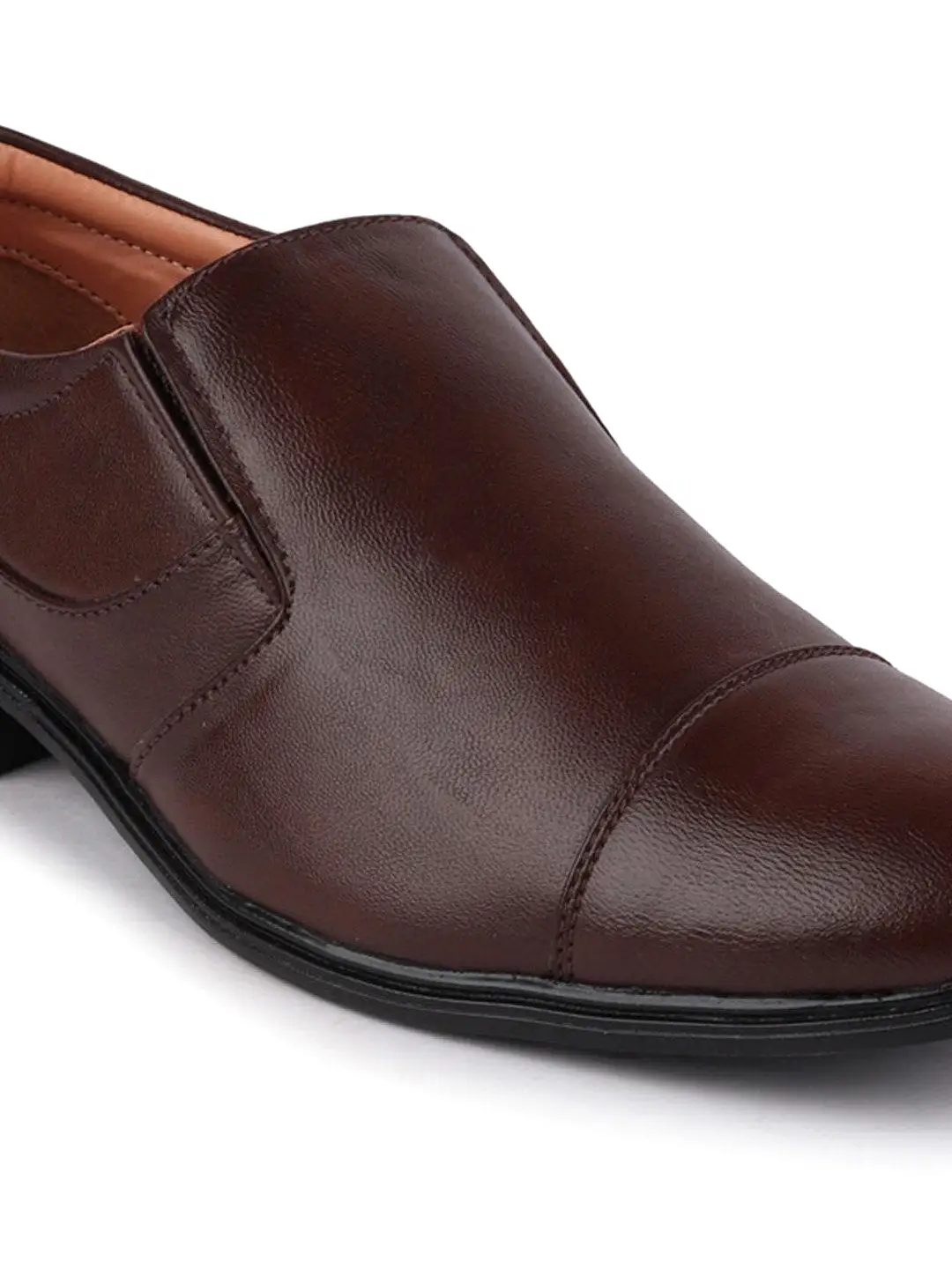 Men Brown Formal Slip-On Shoes