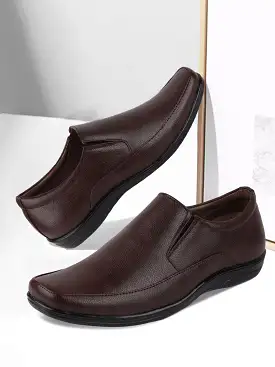 Men Brown Formal Slip-On Shoes