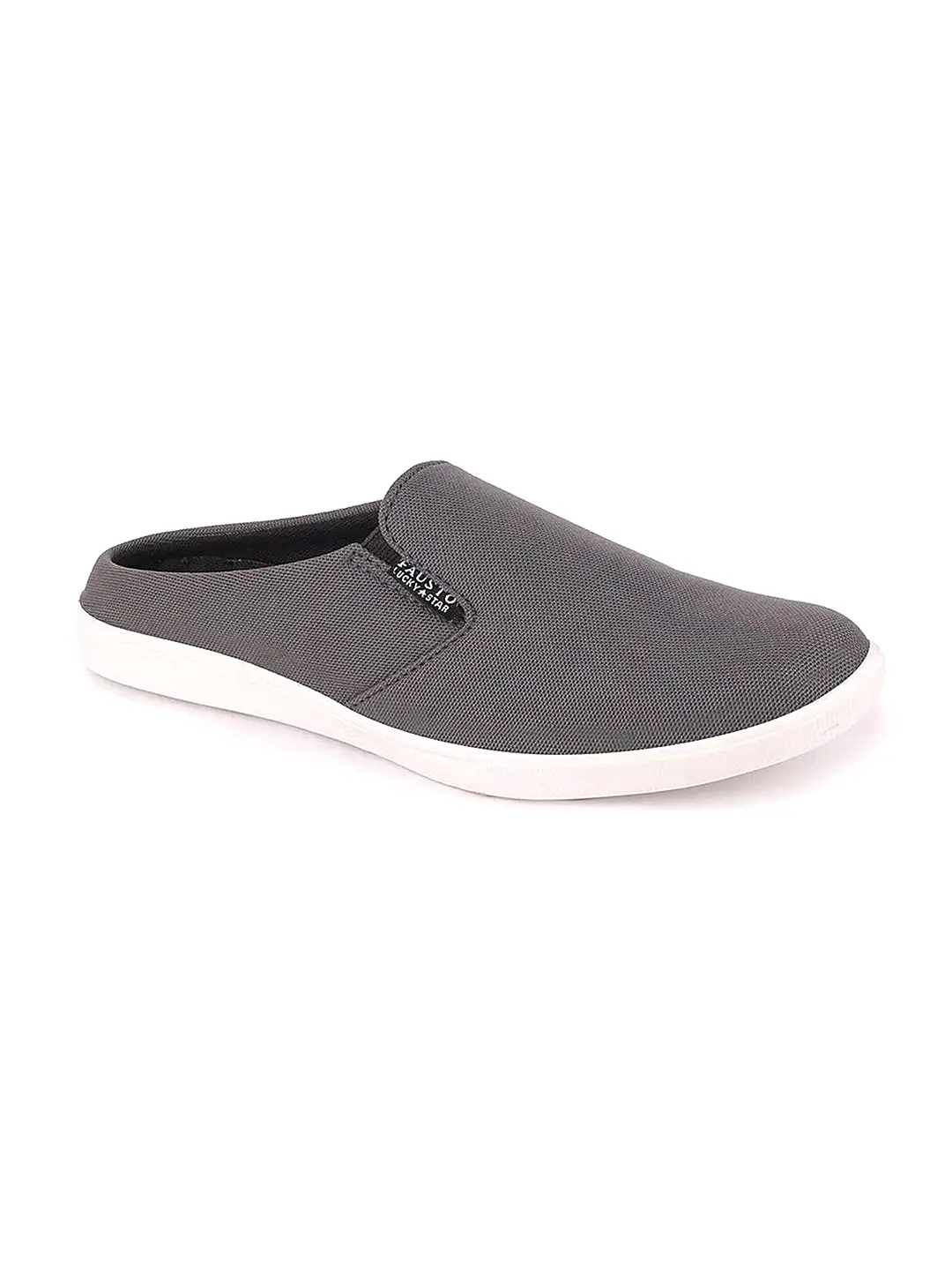 Men Grey Casual Canvas Slip-On Shoes