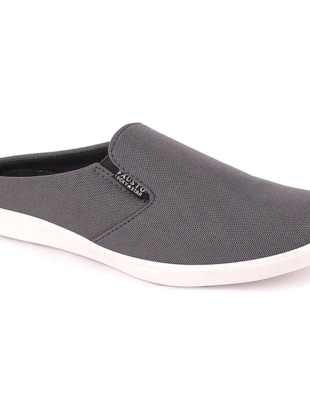 Men Grey Casual Canvas Slip-On Shoes