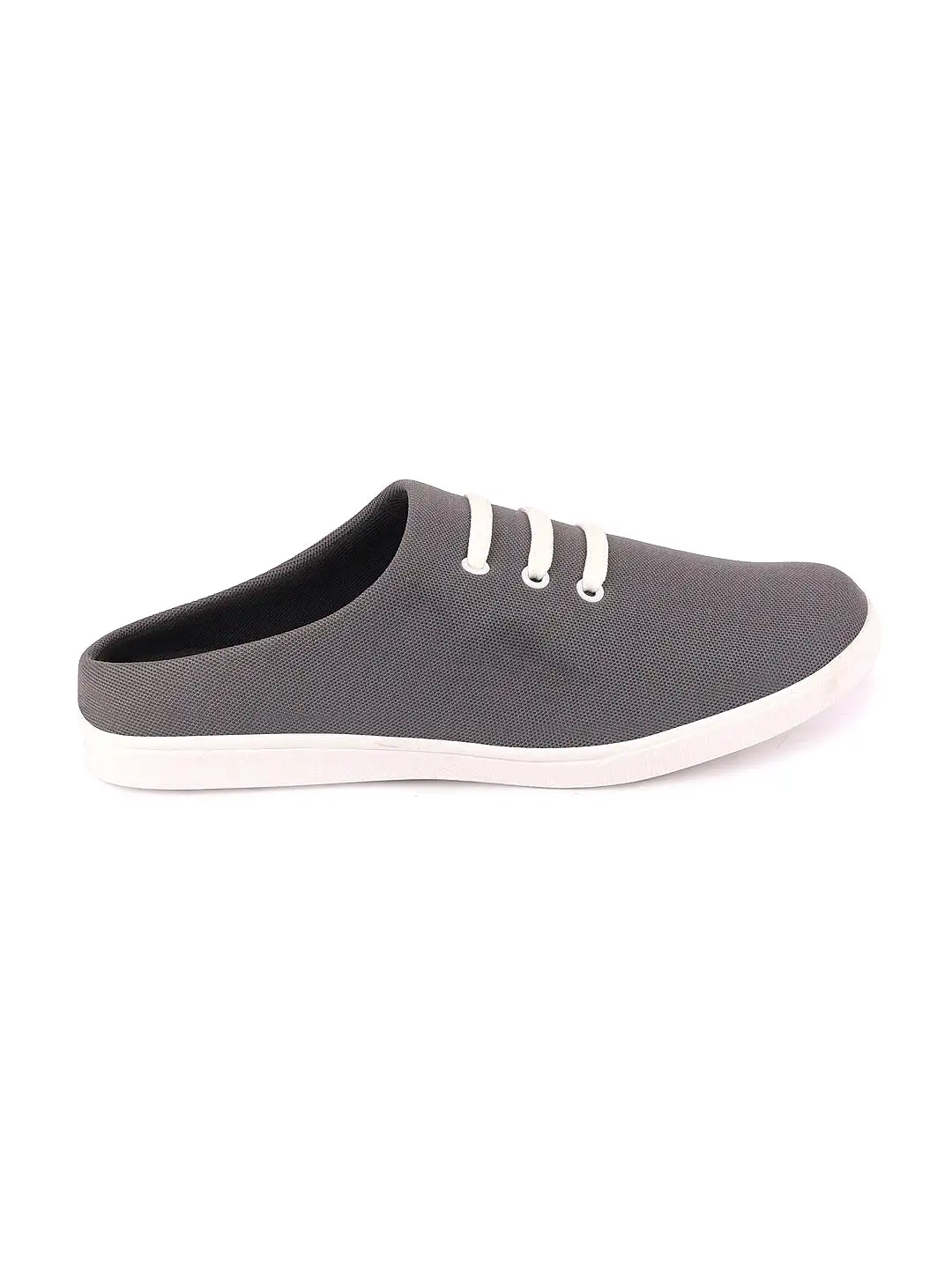 Men Grey Casual Canvas Slip-On Shoes