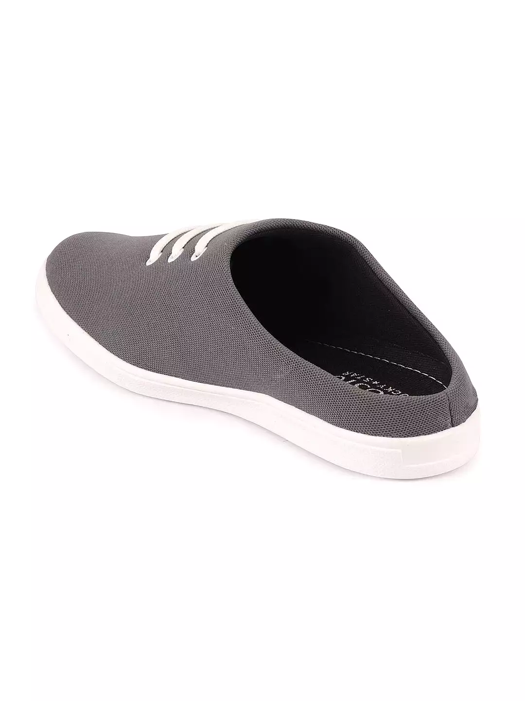 Men Grey Casual Canvas Slip-On Shoes