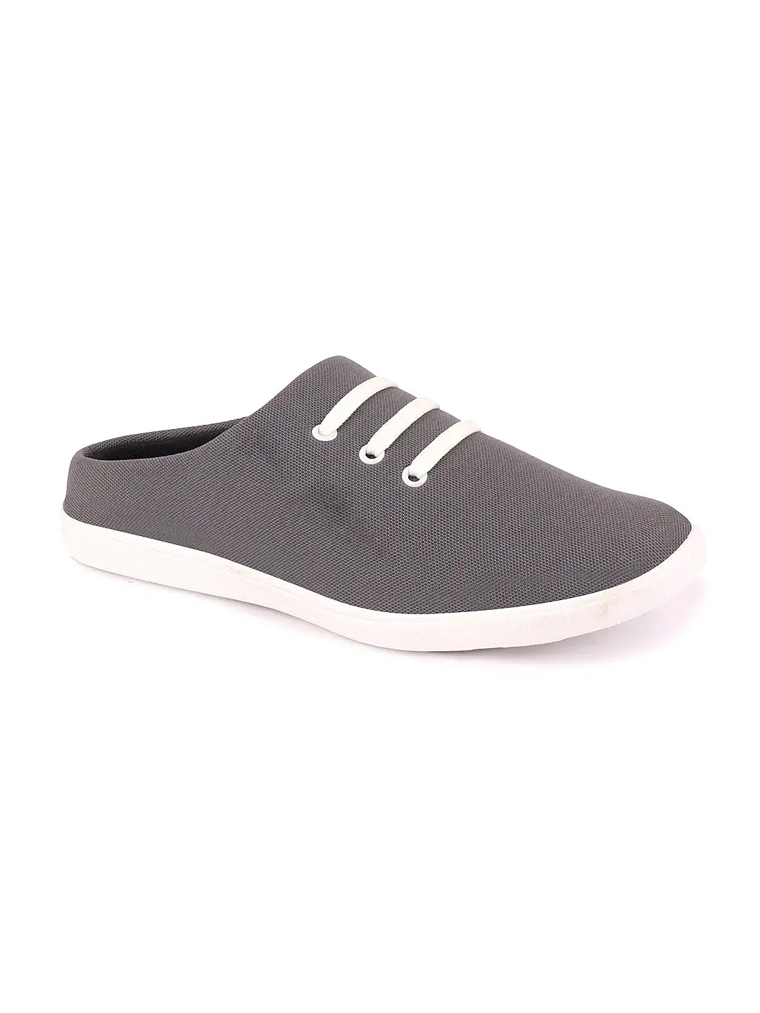 Men Grey Casual Canvas Slip-On Shoes