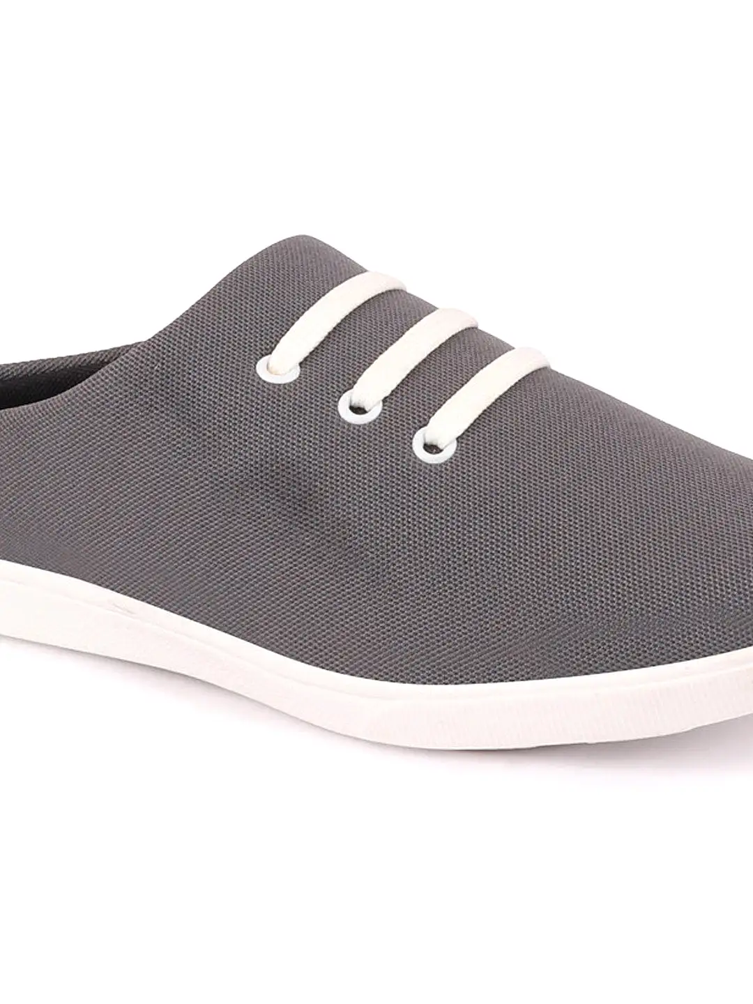 Men Grey Casual Canvas Slip-On Shoes