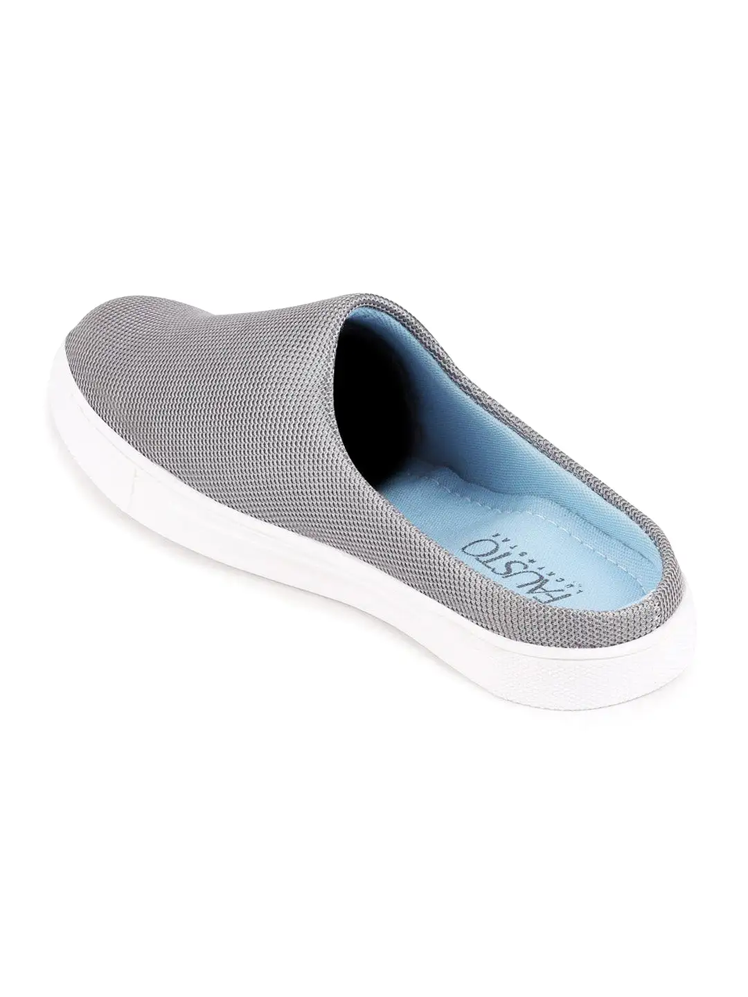 Men Grey Casual Canvas Slip-On Shoes