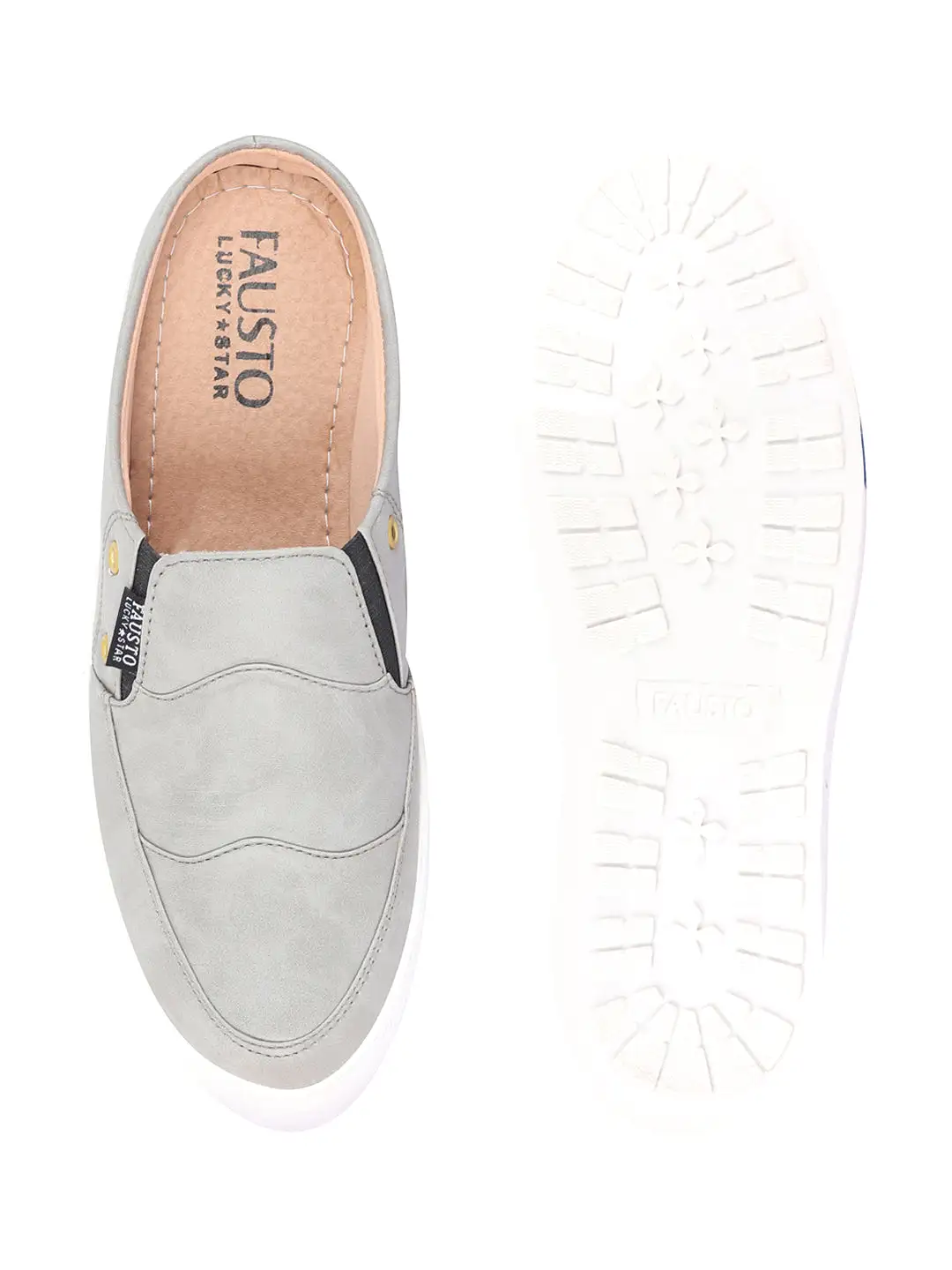 Men Grey Casual Slip-On Shoes