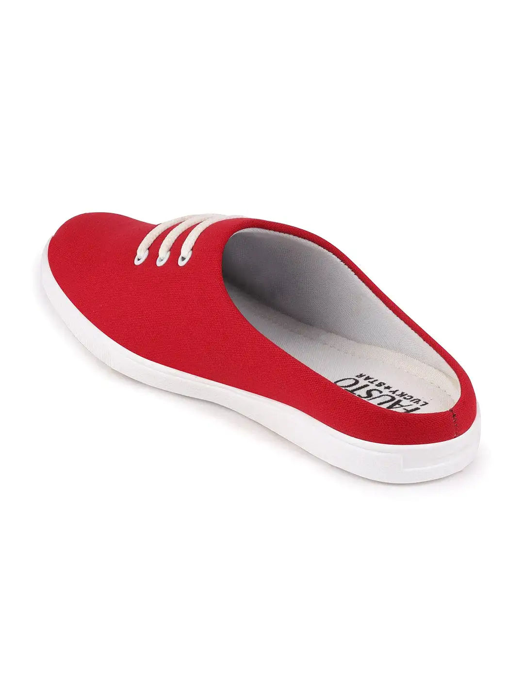 Men Red Casual Canvas Slip-On Shoes