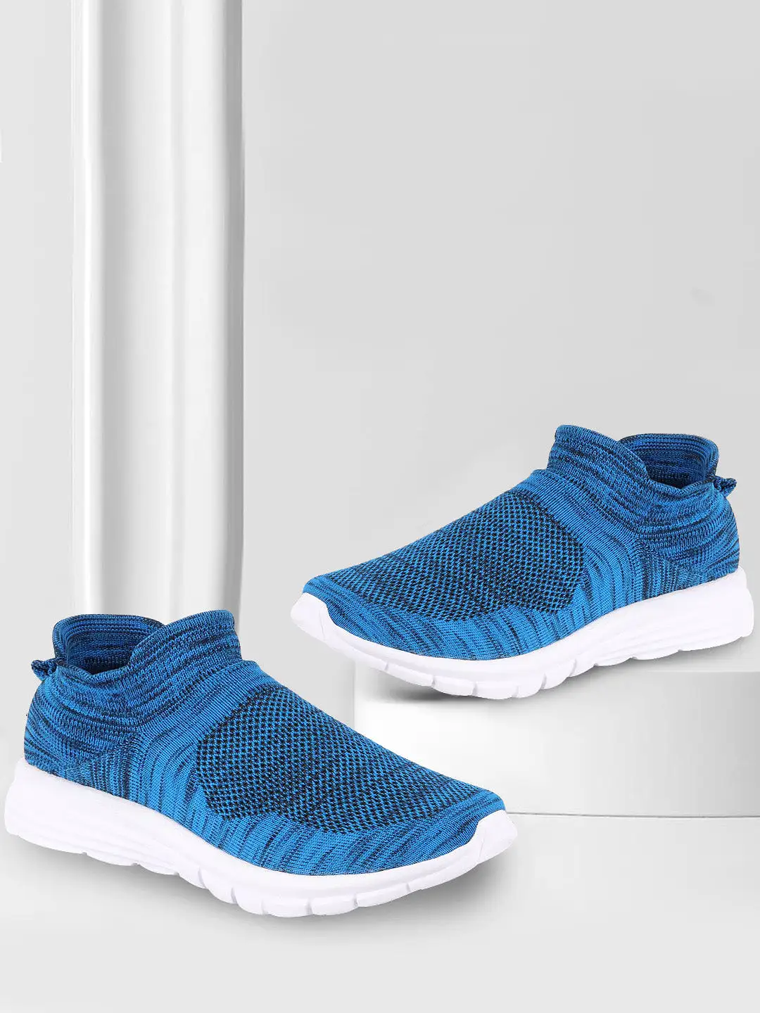 Men Sky Blue Sports Slip-On Walking Shoes