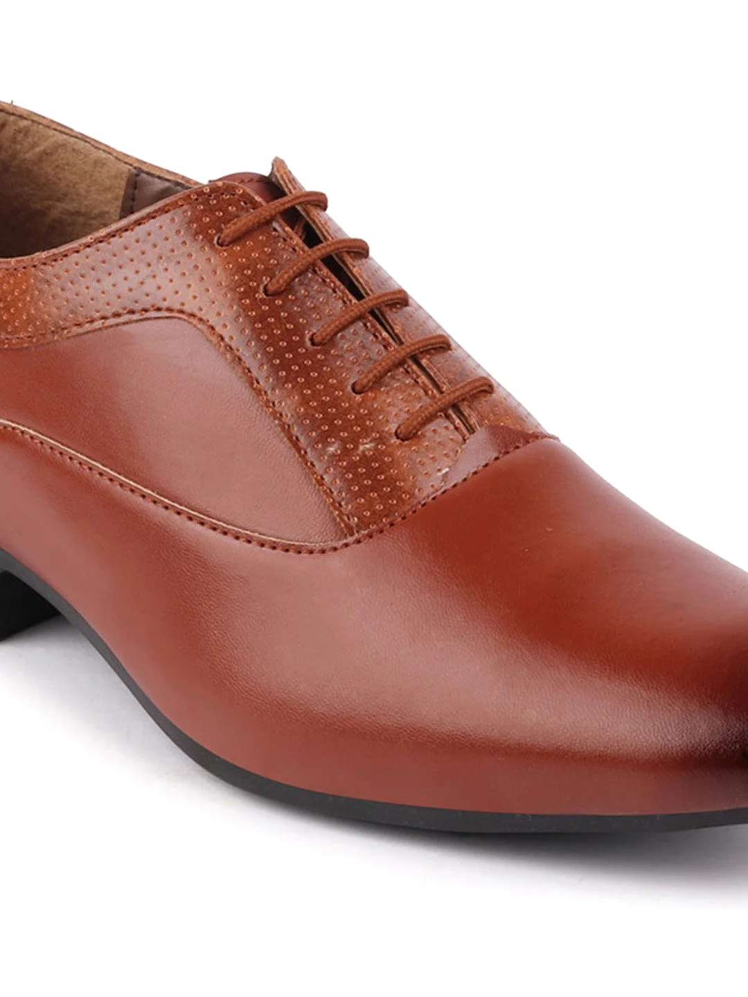 Men Tan Formal Lace-Up Oxford Shoes