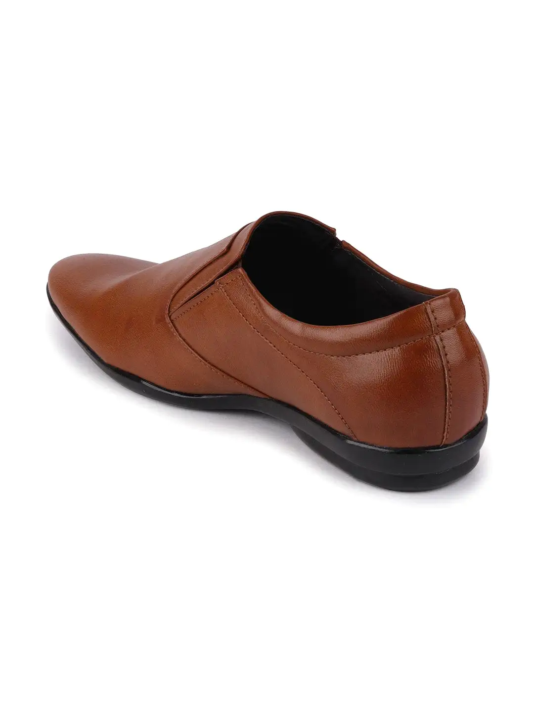 Men Tan Formal Slip-On Shoes