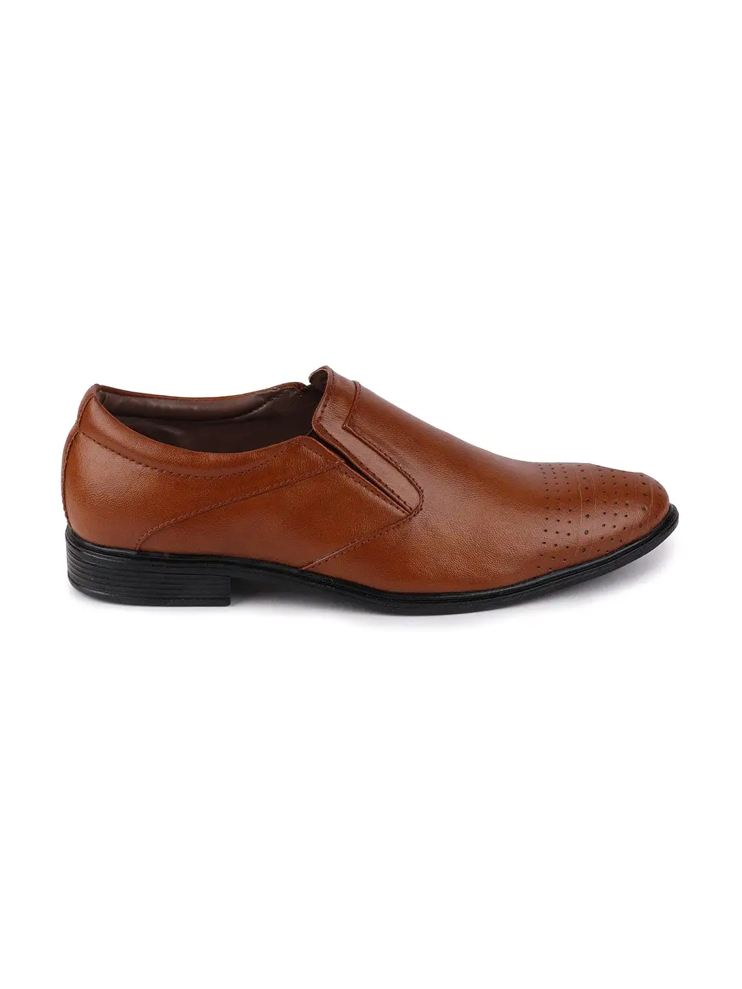 Men Tan Formal Slip-On Shoes