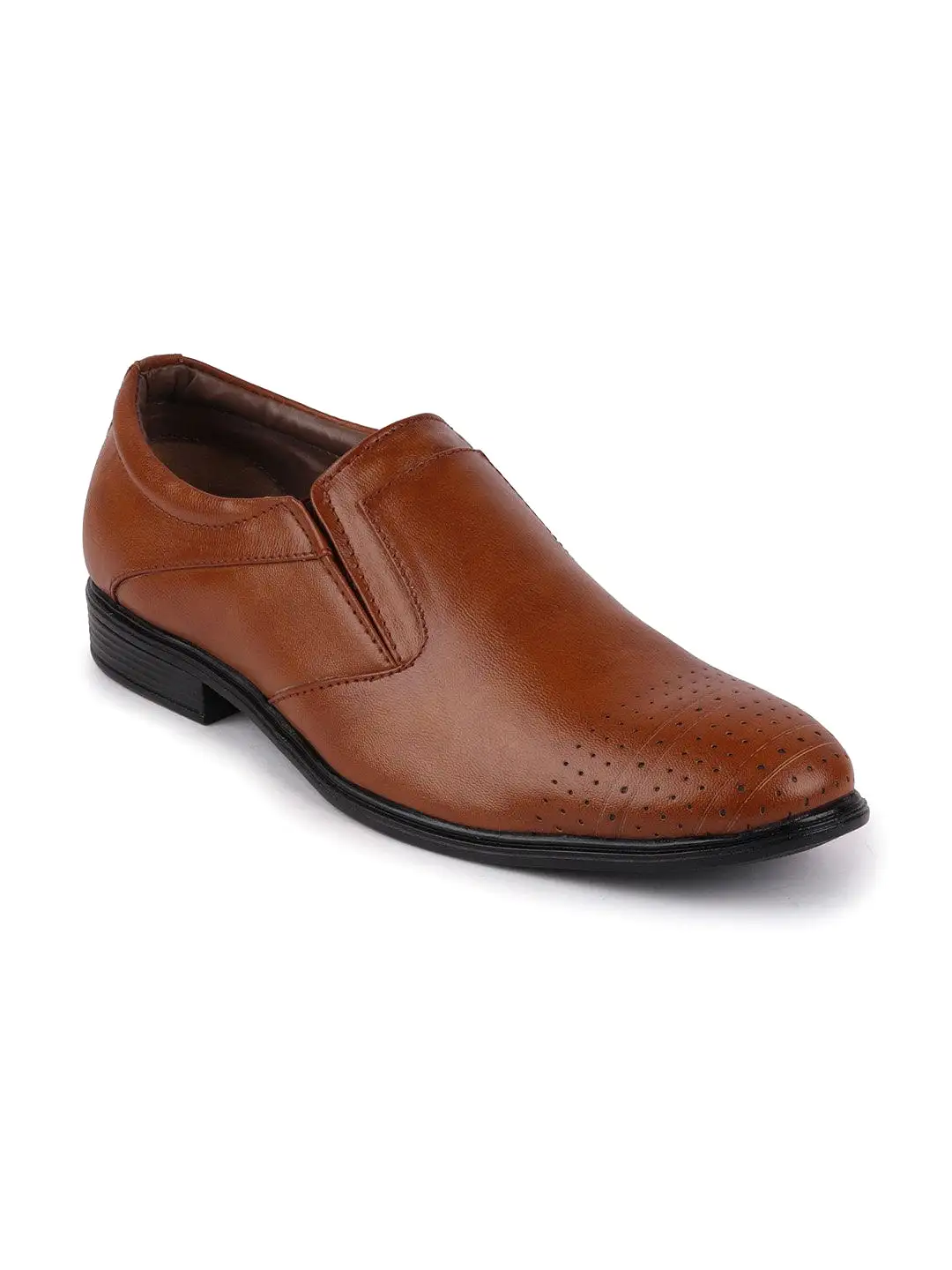 Men Tan Formal Slip-On Shoes