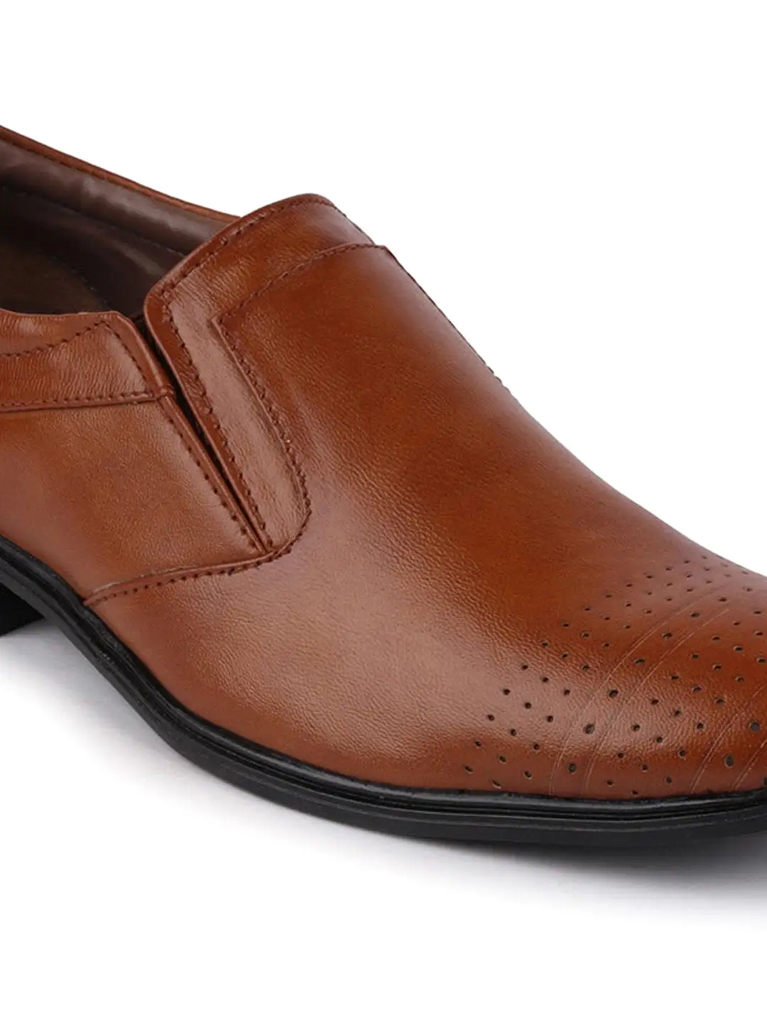 Men Tan Formal Slip-On Shoes